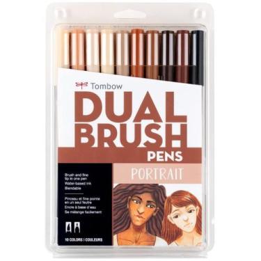 Imagem de Conjunto de Canetas Pincel Dupla Tombow Retrato 10 Cores