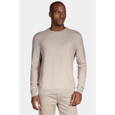 Imagem de Tricot Aramis Manga Longa Jacquard Geométrico Cáqui-Masculino