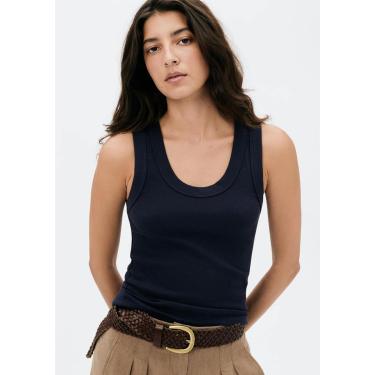 Imagem de Regata Feminina Canelada Decote U-Feminino