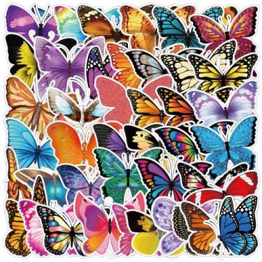 Imagem de Conjunto de adesivos Butterfly, 50 peças, decalques de vinil à prova d