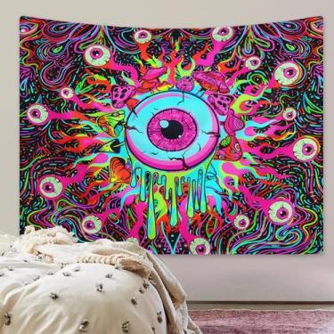 Imagem de Mandala psicodélica de tapeçaria para pendurar na parede 150cm x 130cm