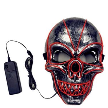 Imagem de Máscara LED Luminous Scary Skeleton Full Face Cover Halloween - yiweis