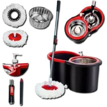 Imagem de Mop Balde Esfregão Giratório Pró Limpeza Prática, Rápida e Sem Esforço