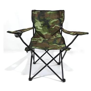 Imagem de Cadeira Camping Pesca Praia Dobrável de metal 120kg Cor:Camuflado - Mo