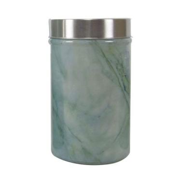 Imagem de Pote com tampa de vidro estampa marmorizado - 900 ml  - QUERO PRESENTE