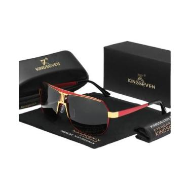 Imagem de Óculos De Sol Unissex Polarizados Com Armação Quadrada Grande KINGSEVE