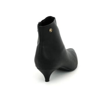 Imagem de Bota Feminina Via Uno 139035 Bico Fino Cano Curto Casual Salto, 38, Pr