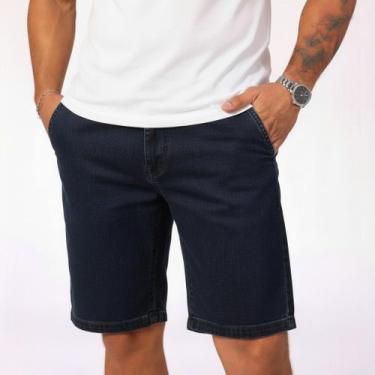 Imagem de Bermuda Shorts Masculina Sarja Jeans Lisa - 38 ao 48 - Mitchell, Jeans