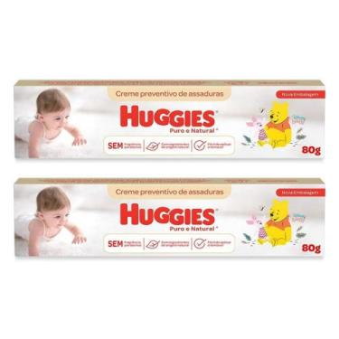 Imagem de Creme De Assadura Puro E Natural Rn 80g Kit 2 Pomadas Huggies