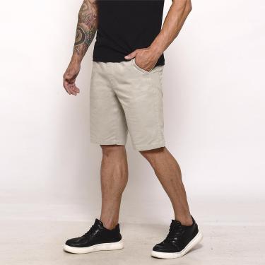 Imagem de Bermuda Masculina Sarja Cós Elástico Casual Confortável Estilo Urbano-Masculino