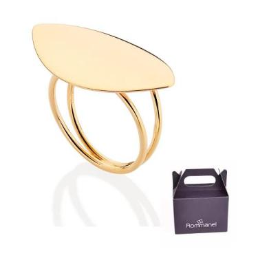 Imagem de Maxi Anel Aro Duplo Oval Banhado à Ouro Rommanel 513550, 26, Dourado