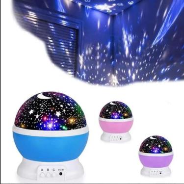 Imagem de Abajur Quarto Infantil Globo Projetor Giratório Lua Estrelas - Star Ma
