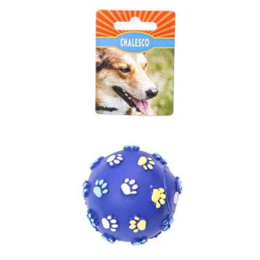 Imagem de Brinquedo Bola para Cães vinil patinhas com barulho Chalesco, Azul