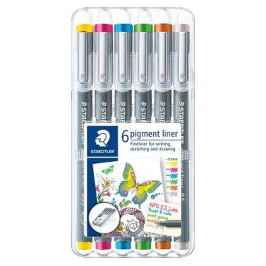 Imagem de Caneta Staedtler Nankin Pigment Liner 6 Cores 0,5mm