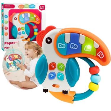 Imagem de Piano Musical Papagaio Brinquedo Bebê infantil Luz Som Notas - Guta Gu