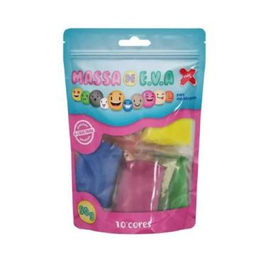 Imagem de Massa de EVA para Modelagem 10 Cores 50g Kit Infantil Super Macia Não 