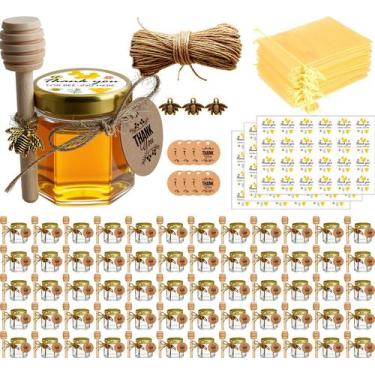 Imagem de Mini Potes de Mel Adabocute 60 Unidades com Colher de Mel 45ml