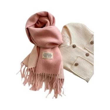Imagem de Cachecol Feminino De Caxemira Quente Para Inverno, Estilo Coreano, Tri