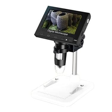 Imagem de Kit de acessórios para microscópio 1000 X 2,0 MP Ampliador Microscópio Eletrônico Digital USB 4,3 polegadas LCD Display Microscópio Slides (Manhificação: 1000X)