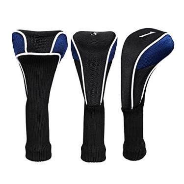 Imagem de Conjunto de 3 Capas de Cabeça de Taco de Golfe, Acessórios de Golfe, de Qualidade, azul