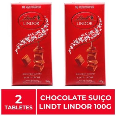 Imagem de Chocolate Suíço Ao Leite, Lindt Lindor, 2 Tabletes De 100G