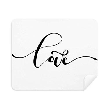 Imagem de Limpador de tela Love Line Quote estilo caligrafia 2 peças tecido camurça