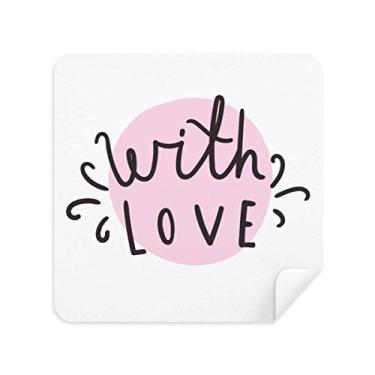 Imagem de com Love Pink Quote Style Limpador de tela de limpeza de pano de camurça 2 peças