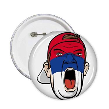 Imagem de Bandeira da Sérvia para maquiagem cabeça gritando boné alfinetes botão emblema acessório decoração 5 peças