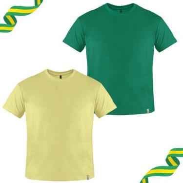 Imagem de Kit 2 Camisetas Masculina Algodão Brasil Conforto Dia A Dia - Arsenal