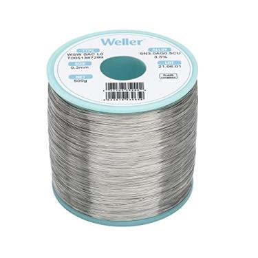 Imagem de Weller WSW SAC L0 (T0051387299) Fio de solda sem chumbo, diâmetro: 0,3 mm / 0,012 pol, Peso: 500 g / 17,637 oz, Liga Sn96.5Ag3.0Cu0.5, conteúdo de fluxo 3,5%