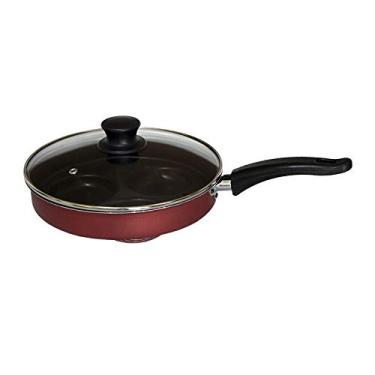 Imagem de Frigideira Antiaderente para 3 ovos com Tampa de Vidro: Cereja