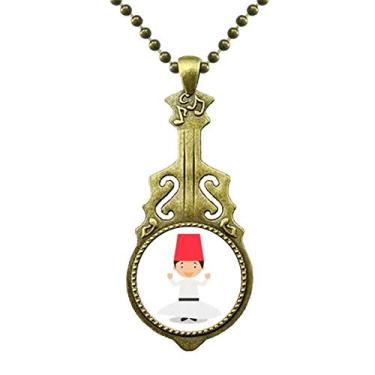 Imagem de DIYthinker Colar branco com desenho de Dervishe em forma de violão antigo com pingente de música