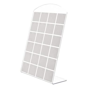 Imagem de Suporte de brinco de 48 furos, suporte de exibição de joias para armazenamento de pinos de orelha para exibição de varejo pessoal, BRANCO