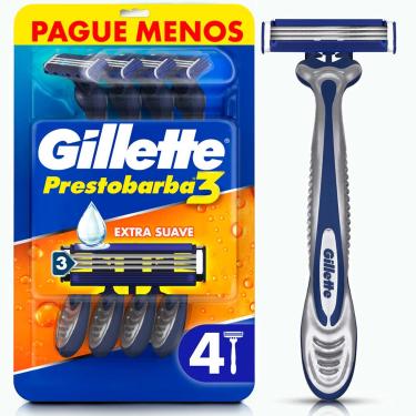 Imagem de Aparelho de Barbear Descartável Gillette Prestobarba 3 com 4 unidades 4 Unidades