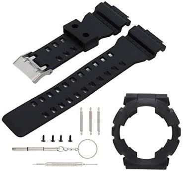 Imagem de Germerse Pulseira de silicone para Casio G Shock GA110/100, 19mm x 9.4cm, Preta, Esportiva, Durável e Ajustável