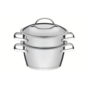 Imagem de Cuscuzeira Allegra Inox Com Fundo Triplo 2 Peças Tramontina