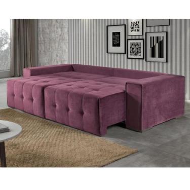 Imagem de Sof Retrtil e Reclinvel com Molas 4 Lugares 2,50cm Noruega Roxo - Bell