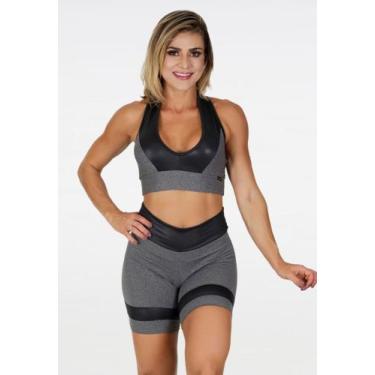 Imagem de Conjunto Short Bermuda E Top Roupa De Academia Fitness Feminino Mia Ci