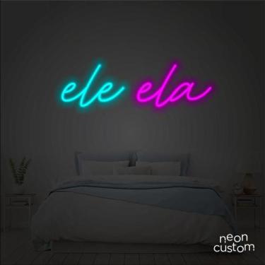 Imagem de painel letreiro led Neon Ela e Ele decoracao festa bar - Neon Custom, 