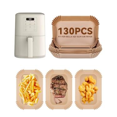 Imagem de 130 peças de forros de papel Air Fryer para fritadeira de ar fina bella de 4 litros (capacidade de 1,5 kg), forro de papel pergaminho descartável retangular Airfryer, acessórios antiaderentes para