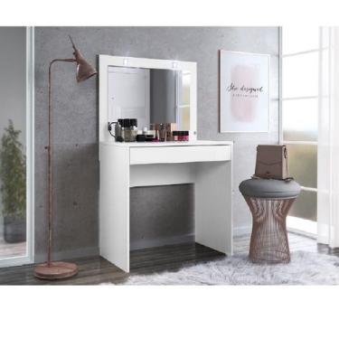 Imagem de Penteadeira Camarim Atraente com Espelho e LED Branco para Quarto Sala