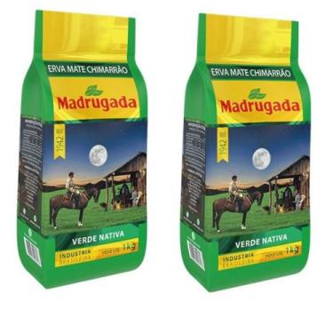 Imagem de 2 Erva mate Chimarrão MADRUGADA VERDE NATIVA Moagem Fina 1kg
