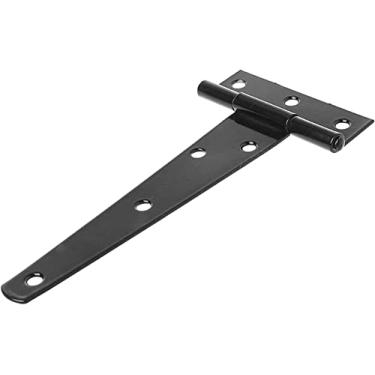 Imagem de Dobradiças triangulares em forma de T pintadas em preto de 3/4/5/6/8/10/12 polegadas para armários, galpões, portas de madeira, ferragens para dobradiças de portas, acessórios de ferragens-8 polegadas