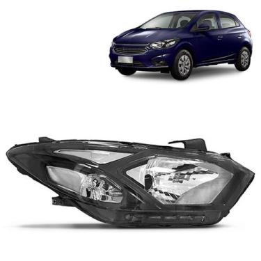 Imagem de Farol Onix Prisma 2017 2018 2019 Manual Friso Preto Com Led - TYC, Dir