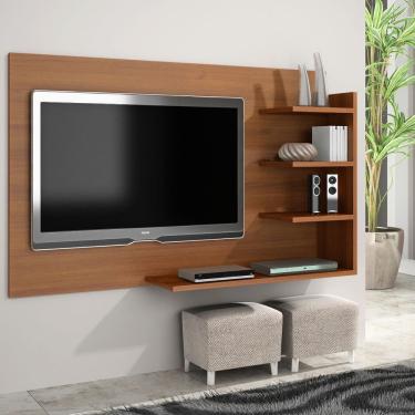 Imagem de Painel de Parede para Tv Sala Elegante 4 Prateleira