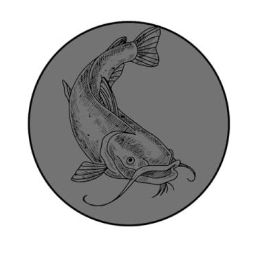 Imagem de Adesivo Decorativo Redondo de Peixe, 200mm, Modelo Variado, Personalizado (PEIX290, PAPEL COUCHÉ190, 200MM)