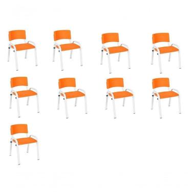 Imagem de Kit 9 Cadeiras Infantil Iso, , Base Branco- Laranja