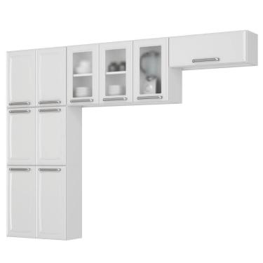 Imagem de Armário De Cozinha Completa Itatiaia Luce 245cm Em Aço Branca