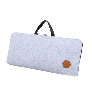 Imagem de ZGUZMCMK Bolsa de armazenamento para teclado de PC, estojo de armazenamento para teclado de PC, à prova de poeira, prático, versátil, proteção para escritório, Cinza Claro