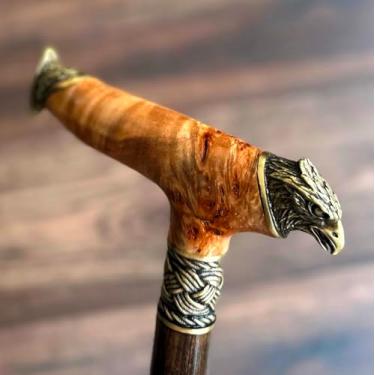 Imagem de Bengala BURL, bastões de caminhada, palhetas, madeira de madeira, acessórios masculinos exclusivos e exclusivos (#B43)